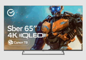 Телевизор Sber SDX 65UQ5231 QLED титан 3840x2160, 4K Ultra HD, 60 Гц, Wi-Fi, Smart TV, Салют ТВ