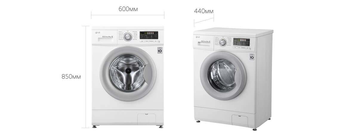 Стиральная машина LG F10B8LD7 85x60x44см кл.:A++ фронт. макс.:5кг белый 1000 об/мин, барабан серый, 11