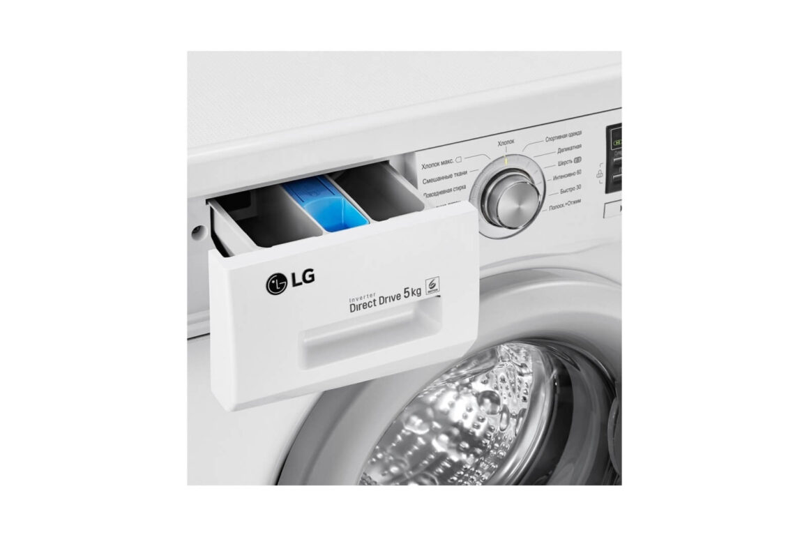 Стиральная машина LG F10B8LD7 85x60x44см кл.:A++ фронт. макс.:5кг белый 1000 об/мин, барабан серый, 15