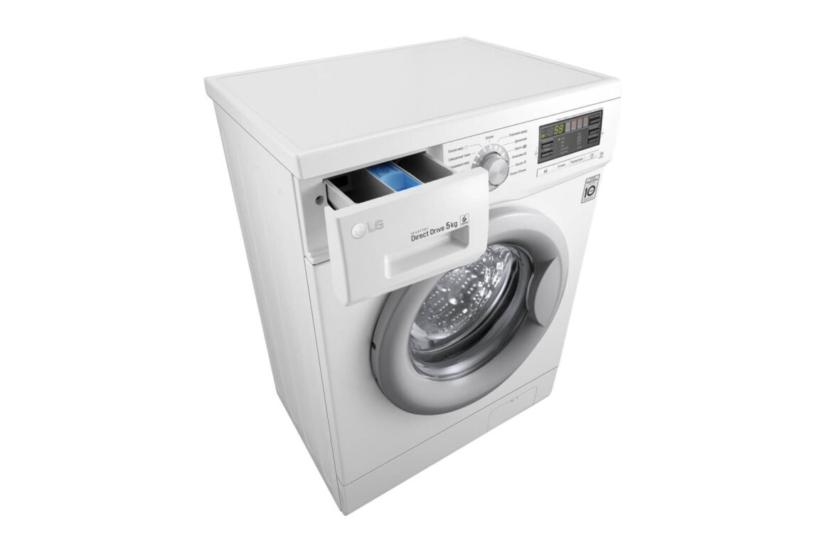 Стиральная машина LG F10B8LD7 85x60x44см кл.:A++ фронт. макс.:5кг белый 1000 об/мин, барабан серый, 17