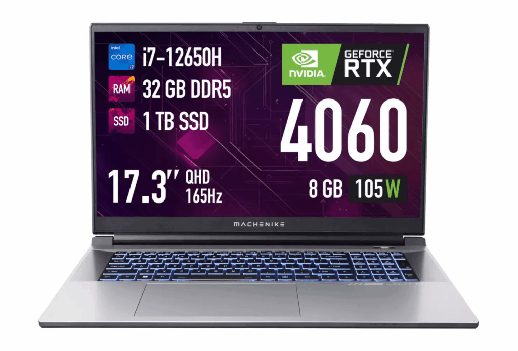 Ноутбук Machenike L17 Star 2K XL 17.3" 165Hz/Intel Core i7-12650H/32 GB/ 1 TB SSD/GF RTX4060 8GB/No 1 Ноутбук Machenike L17 Star 2K XL 17.3" 165Hz/Intel Core i7-12650H/32 GB/ 1 TB SSD/GF RTX4060 8GB/No 1