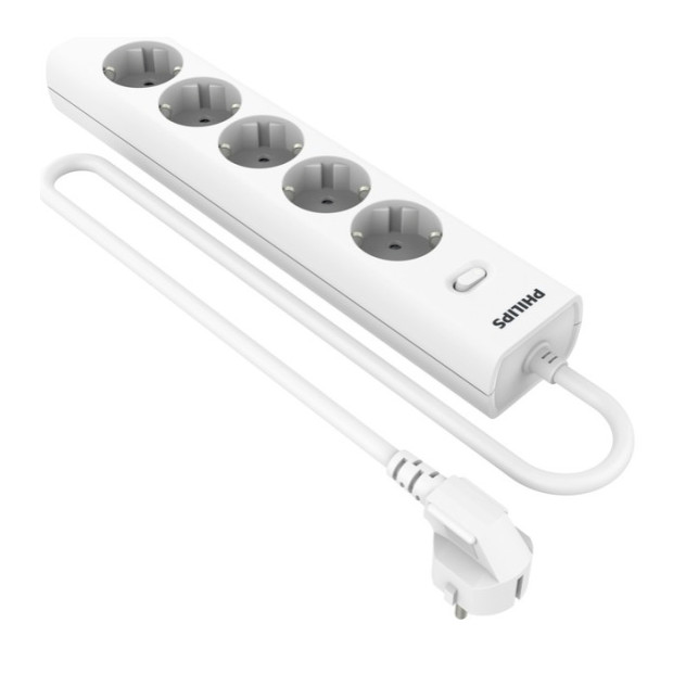 Сетевой фильтр Philips 5 Розеток, кабель - 3M Белый 1 Сетевой фильтр Philips 5 Розеток, кабель - 3M Белый 1
