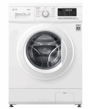 Стиральная машина LG F1296CDS0 85x60x44см Класс: A+ загр.фронтальная макс.:6кг белый 1200 об/мин, с 1
