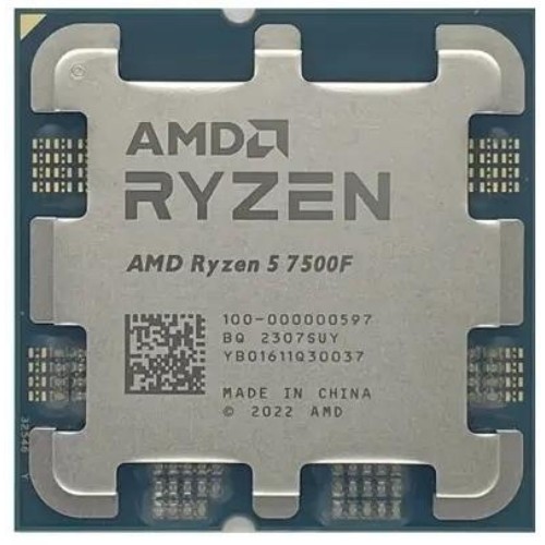 Процессор AMD Ryzen 5 7500F Oem (100-000000597) Base 3,70GHz, Turbo 5,00GHz, without graphics, L3 32 1 Процессор AMD Ryzen 5 7500F Oem (100-000000597) Base 3,70GHz, Turbo 5,00GHz, without graphics, L3 32 1