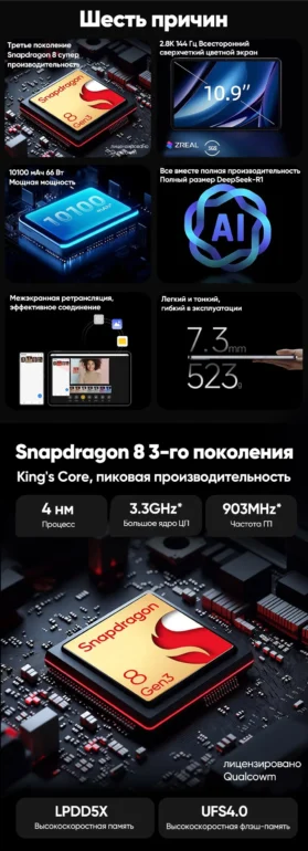 Планшет Nubia Pad Pro 16/512Gb Black 2