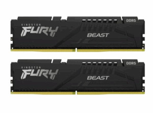 ОЗУ Kingston Fury Beast Black XMP CL30 (Kit of 2) (KF560C30BBK2-32) DDR 5 DIMM 32Gb PC48000, 6000Mhz 1