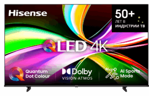 Телевизор QLED Hisense 55" 55E77Q черный 4K Ultra HD 60Hz DVB-T DVB-T2 DVB-C DVB-S2 USB WiFi SmartTV 1