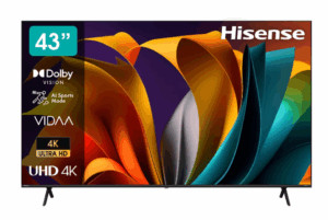 43" Телевизор Hisense 43A6N черный 3840x2160, 4K Ultra HD, 60 Гц, Wi-Fi, Smart TV, VIDAA 1