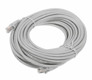 Патч-корд Buro (UTP-5E-15M-G) UTP 4 пары cat5E CCA molded 15м серый RJ-45 (m)-RJ-45 (m) 1