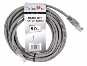 Патч-корд Telecom NA102 5M литой UTP кат.5е  5м серый 1