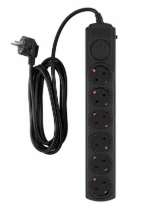 Сетевой фильтр Ippon BK-6-EU-3-10-B 3м (6 розеток) черный (коробка) 1