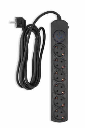 Сетевой фильтр Ippon BK-6-EU-3-16-B 3м (6 розеток) черный (коробка) 1