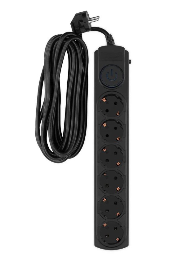 Сетевой фильтр Ippon BK-6-EU-5-16-B 5м (6 розеток) черный (коробка) 1 Сетевой фильтр Ippon BK-6-EU-5-16-B 5м (6 розеток) черный (коробка) 1