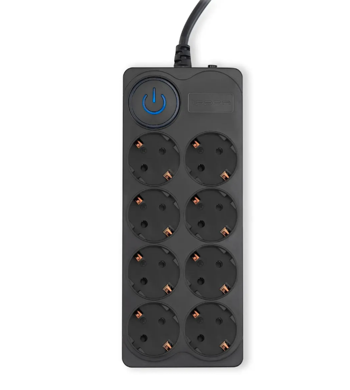 Сетевой фильтр Ippon BK-8-EU-5-10-B 5м (8 розеток) черный (коробка) 1 Сетевой фильтр Ippon BK-8-EU-5-10-B 5м (8 розеток) черный (коробка) 1