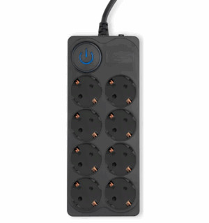 Сетевой фильтр Ippon BK-8-EU-3-16-B 3м (8 розеток) черный (коробка) 1
