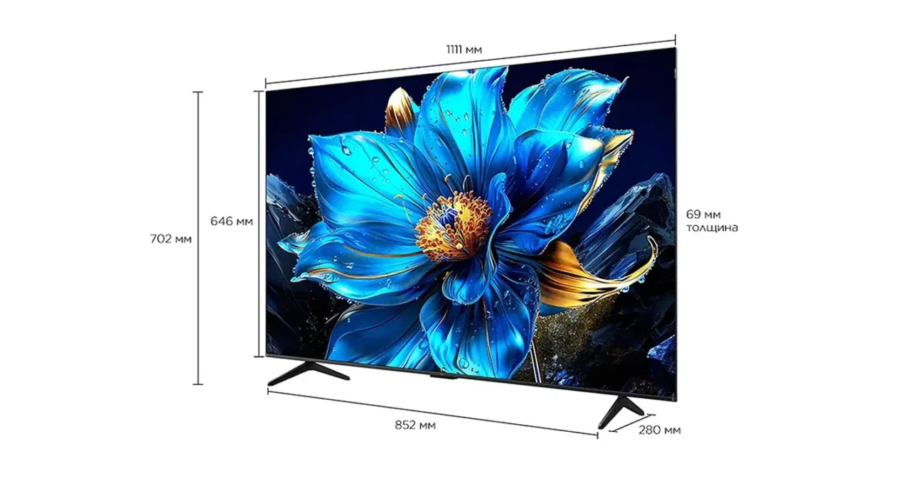55" Телевизор TCL 55P7K черный QLED 3840x2160, 4K UltraHD, 60 Гц, Wi-Fi, Smart TV, Google TV 38