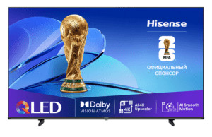 43" Телевизор Hisense 43E7Q QLED черный 3840x2160, 4K UltraHD, 60 Гц, Wi-Fi, Smart TV, VIDAA 1