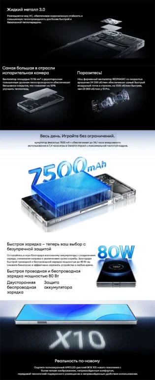 Смартфон ZTE Nubia RedMagic 11 Pro 16/512 Gb (NX809J) Subzero 8 Смартфон ZTE Nubia RedMagic 11 Pro 16/512 Gb (NX809J) Subzero 8