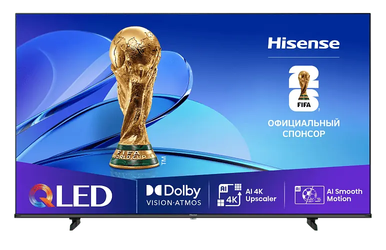 43" Телевизор Hisense 43E7Q QLED черный 3840x2160, 4K UltraHD, 60 Гц, Wi-Fi, Smart TV, VIDAA 1