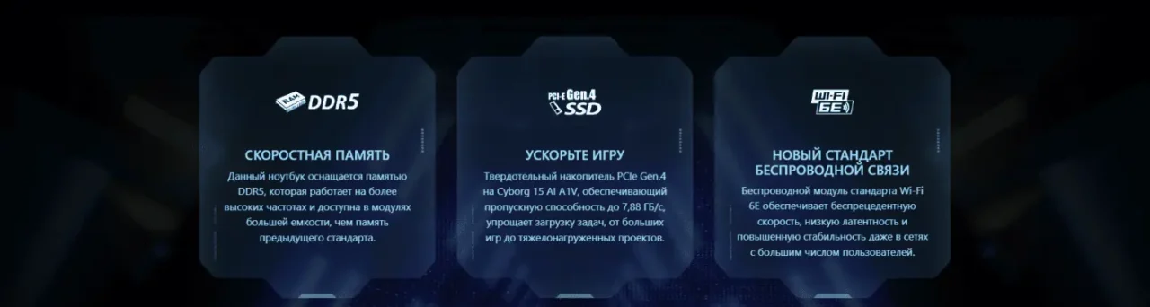 Ноутбук MSI Cyborg 15 AI A1VEK-244XRU15,6 FHD IPS Intel Core Ultra 7 155H /16GB/512Gb/RTX 4050 6GB 29 Ноутбук MSI Cyborg 15 AI A1VEK-244XRU15,6 FHD IPS Intel Core Ultra 7 155H /16GB/512Gb/RTX 4050 6GB 29