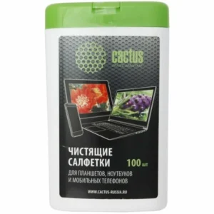 Салфетки Cactus CS-T1005 для планшетов и смартфонов малая туба 100шт влажных 1