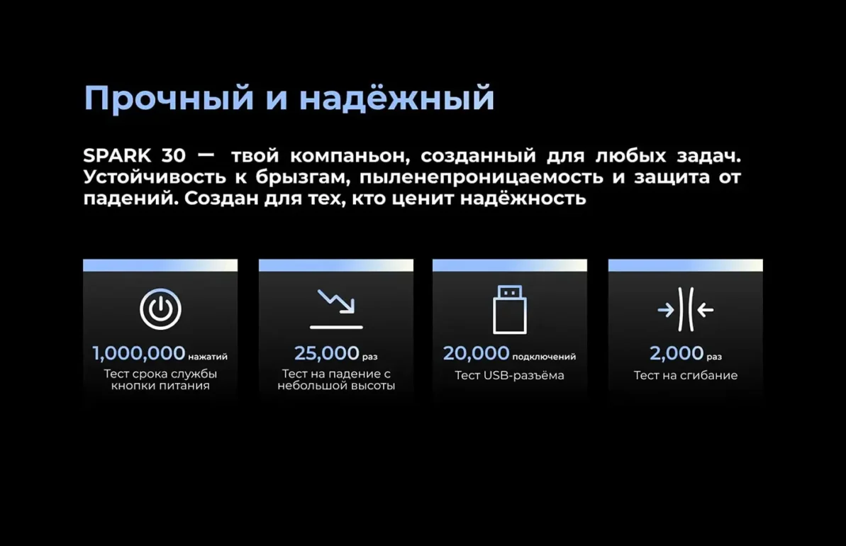 Смартфон TECNO Spark 30 8/128 ГБ Stellar Shadow 10