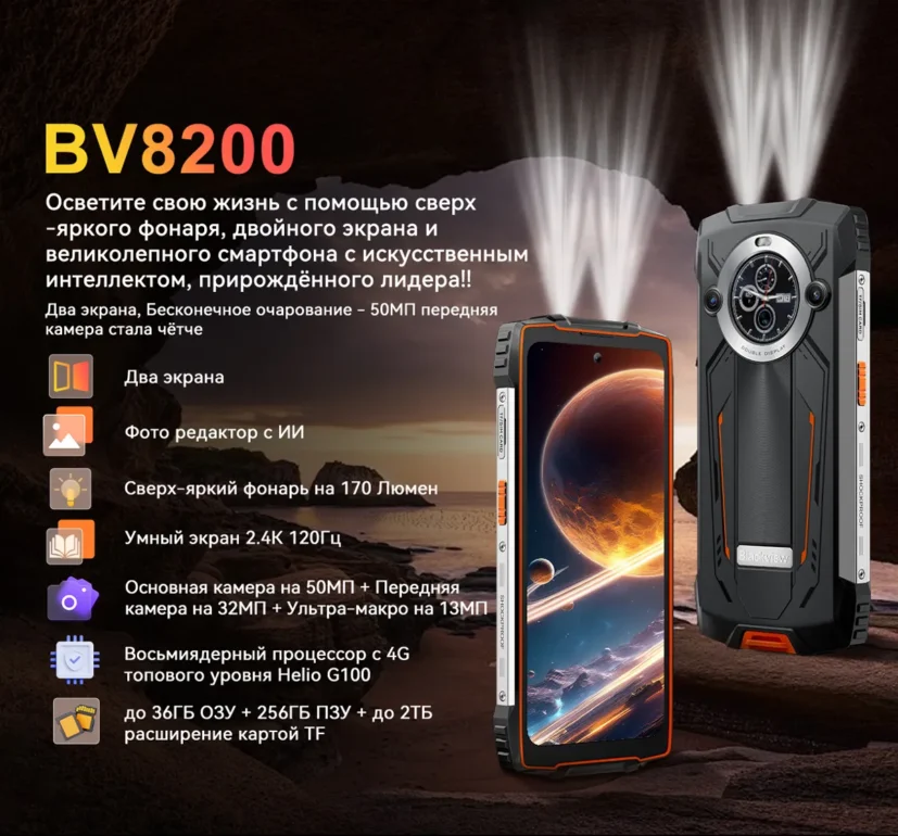 Смартфон Blackview BV8200 12/256 Black 1