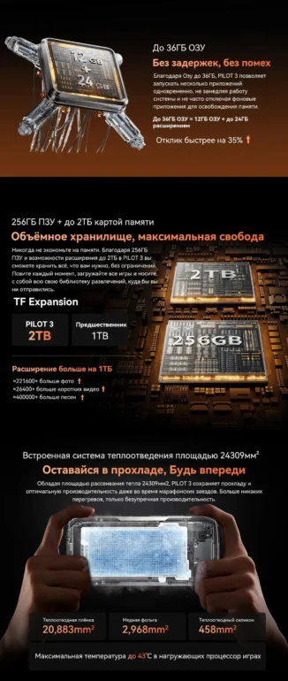 Смартфон Oscal Pilot 3 12/256 Black 20