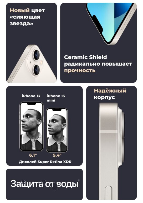 Смартфон Apple iPhone 13 128Gb Starlight