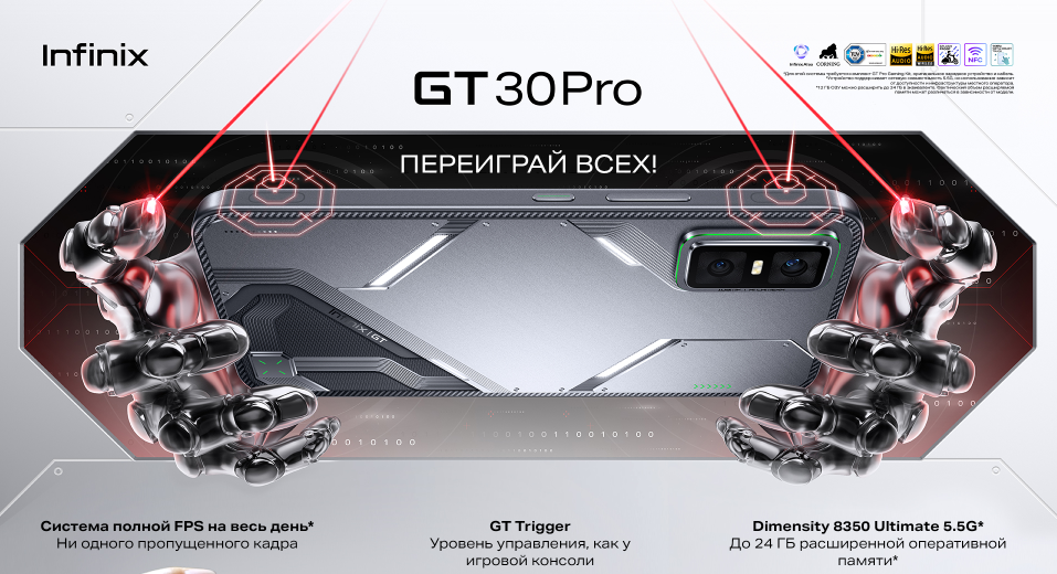 Смартфон Infinix GT 30 Pro 12/256Gb Shadow Ash 1