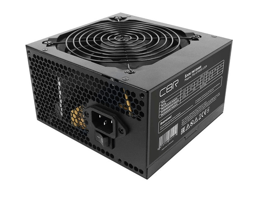Блок питания CBR PSU-ATX600-12GM ATX 600W 80+ Bronze, APFC, 0.6mm, 20+4pin, 1*8-pin(4+4P), 2*6+2pin, 1 Блок питания CBR PSU-ATX600-12GM ATX 600W 80+ Bronze, APFC, 0.6mm, 20+4pin, 1*8-pin(4+4P), 2*6+2pin, 1