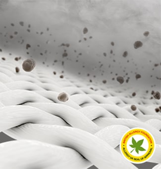 На изображении демонстрируется ткань и пыль в ее волокнах