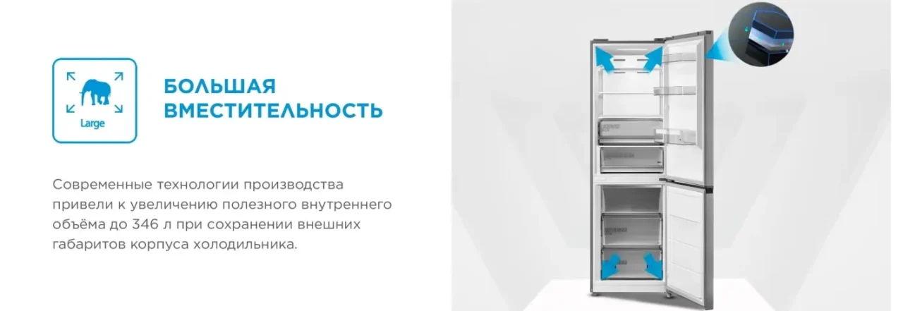 Холодильник Midea MDRB471MGF01O 2-хкамерн. белый 7