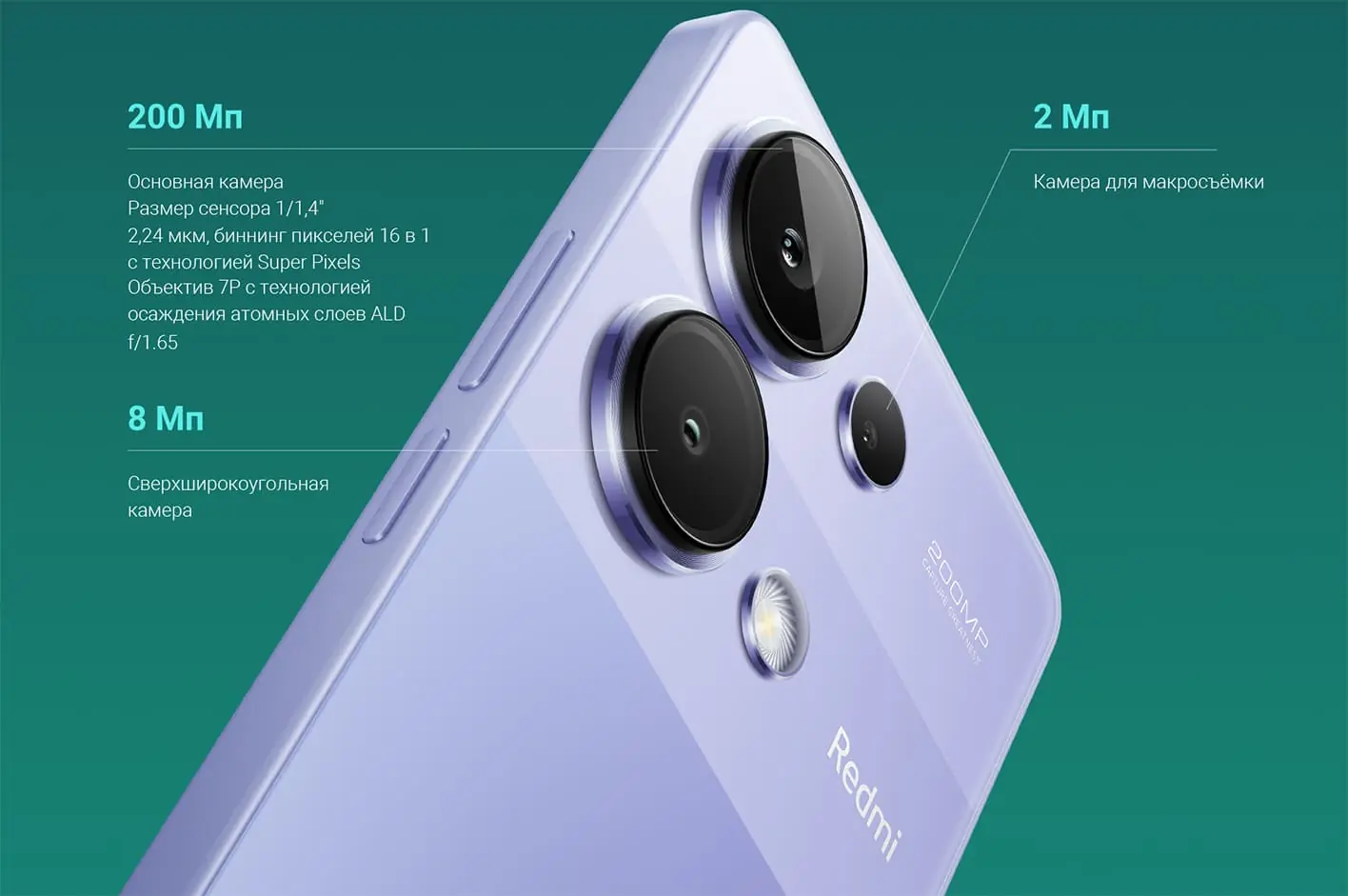 Смартфон Xiaomi Redmi Note 13 Pro 4G 12/256 ГБ Лавандово-фиолетовый 4