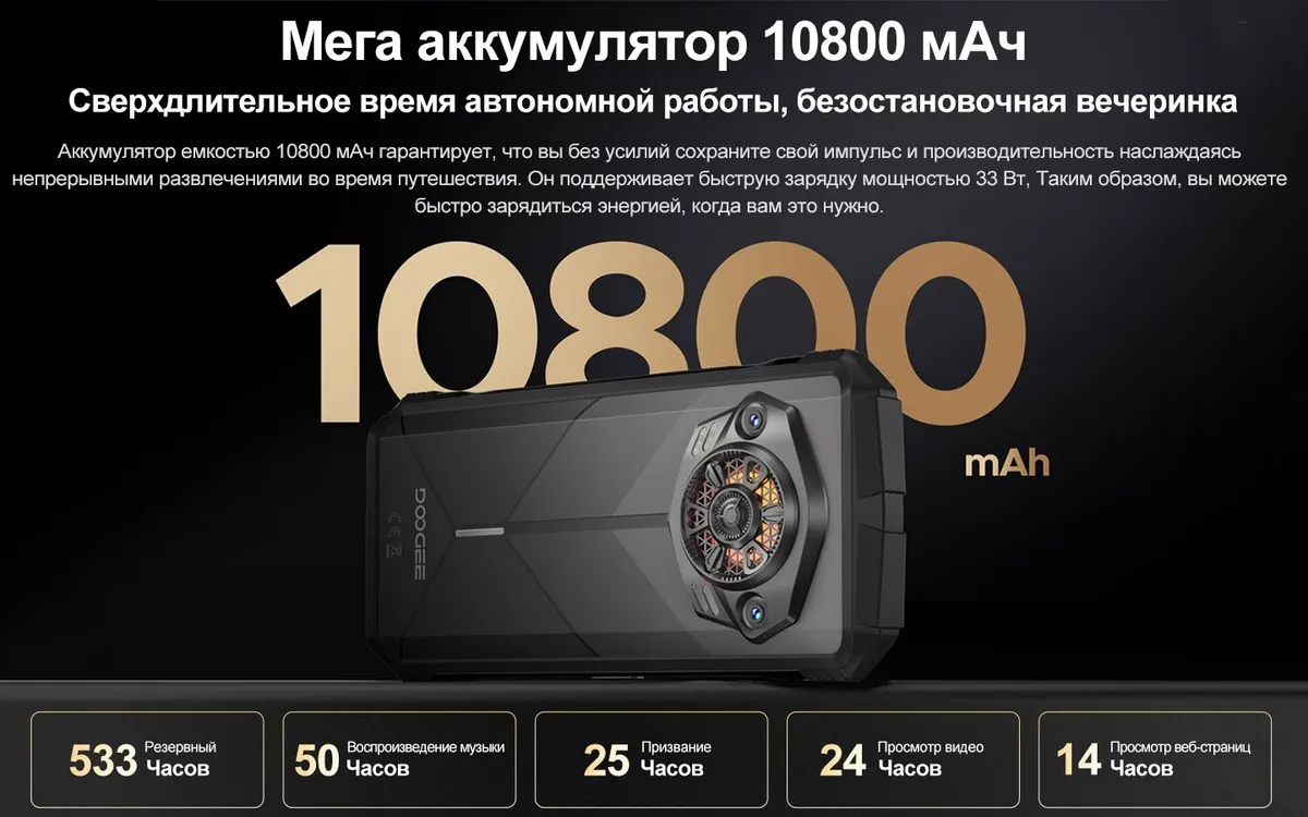 Смартфон DOOGEE S Punk 6/256 Black 4
