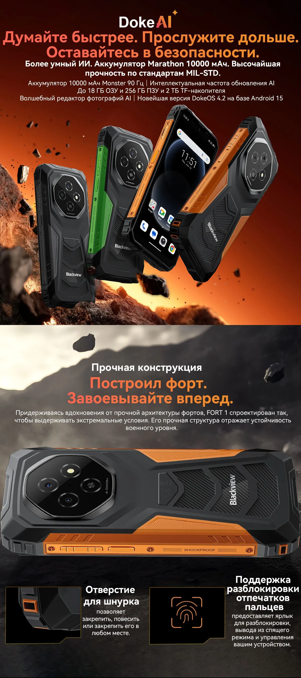 Смартфон Blackview Fort 1 6/256 Gb Black 1