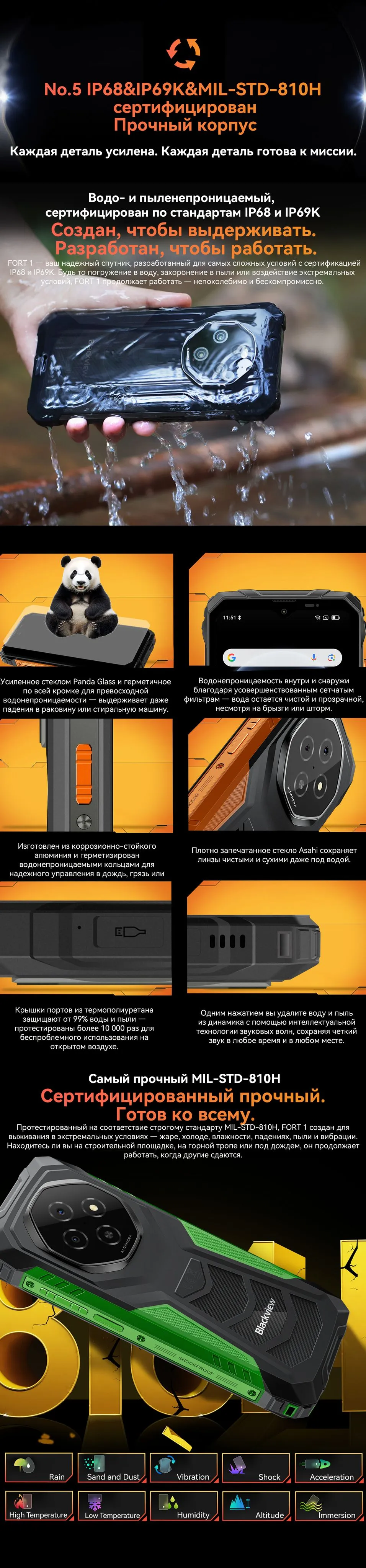 Смартфон Blackview Fort 1 6/256 Gb Black 9