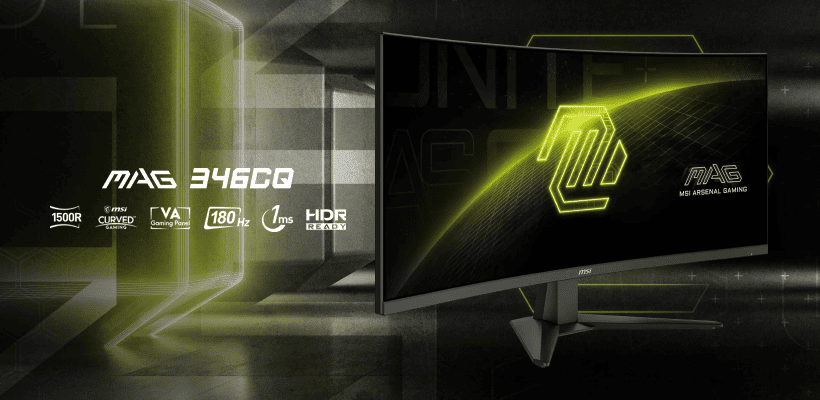 Монитор 34" MSI MAG 346CQ (180Hz), изогнутый, черный (34", VA, UltraWide, 3440x1440, изогнутый, 1 мс 1 MSI-Mag-346CQ-01