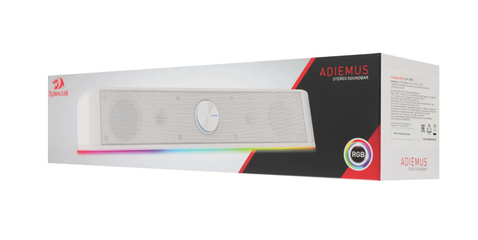 Саундбар Redragon Adiemus, RGB, белый (Питание от USB; 2x3Вт; пластиковый корпус) 8 Саундбар Redragon Adiemus, RGB, белый (Питание от USB; 2x3Вт; пластиковый корпус) 8