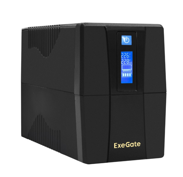 Источник бесперебойного питания ExeGate Power Smart ULB-800.LCD.AVR.2SH.RJ.USB EX292776RUS (800 ВА, 1 Источник бесперебойного питания ExeGate Power Smart ULB-800.LCD.AVR.2SH.RJ.USB EX292776RUS (800 ВА, 1