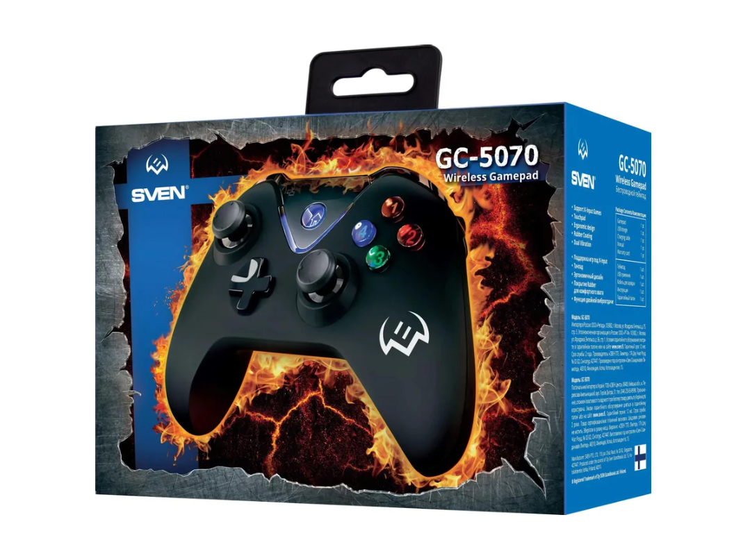 Геймпад беспроводной Sven GC-5070 (для Android, PC, PlayStation 3, радиоканал, виброотдача, питание 5 Геймпад беспроводной Sven GC-5070 (для Android, PC, PlayStation 3, радиоканал, виброотдача, питание 5