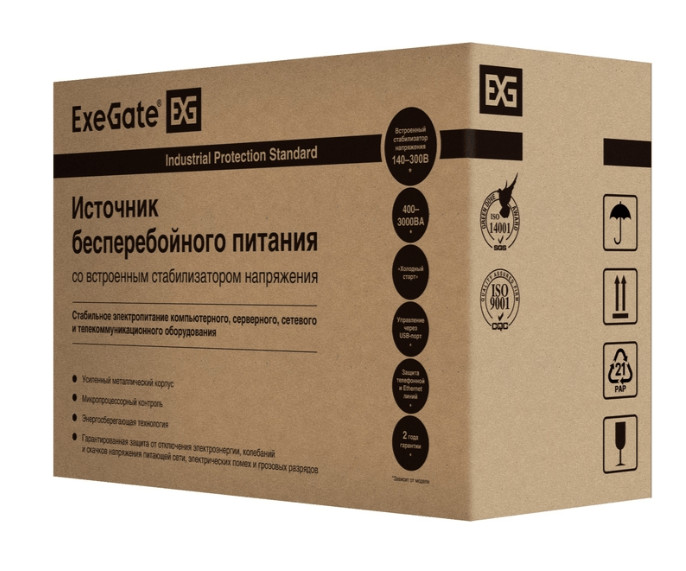 Источник бесперебойного питания ExeGate Power Back BNB-400.LED.AVR.4C13 (линейно-интерактивный, 400 3 Источник бесперебойного питания ExeGate Power Back BNB-400.LED.AVR.4C13 (линейно-интерактивный, 400 3