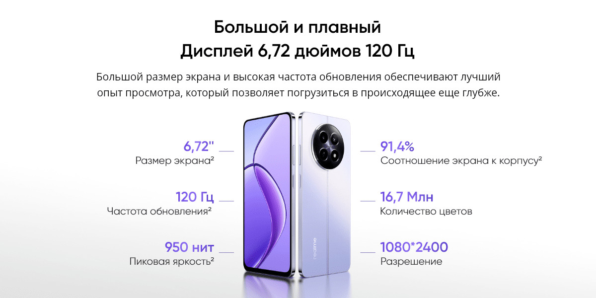 Смартфон Realme 12 5G 8/256 Gb Purple 19 Смартфон Realme 12 5G 8/256 Gb Purple 19