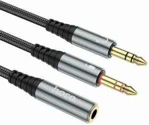 Кабель HOCO UPA21 2-in-1 3.5 headset audio adapter cable(male to 2*female) metal gray 1 Кабель HOCO UPA21 2-in-1 3.5 headset audio adapter cable(male to 2*female) metal gray 1