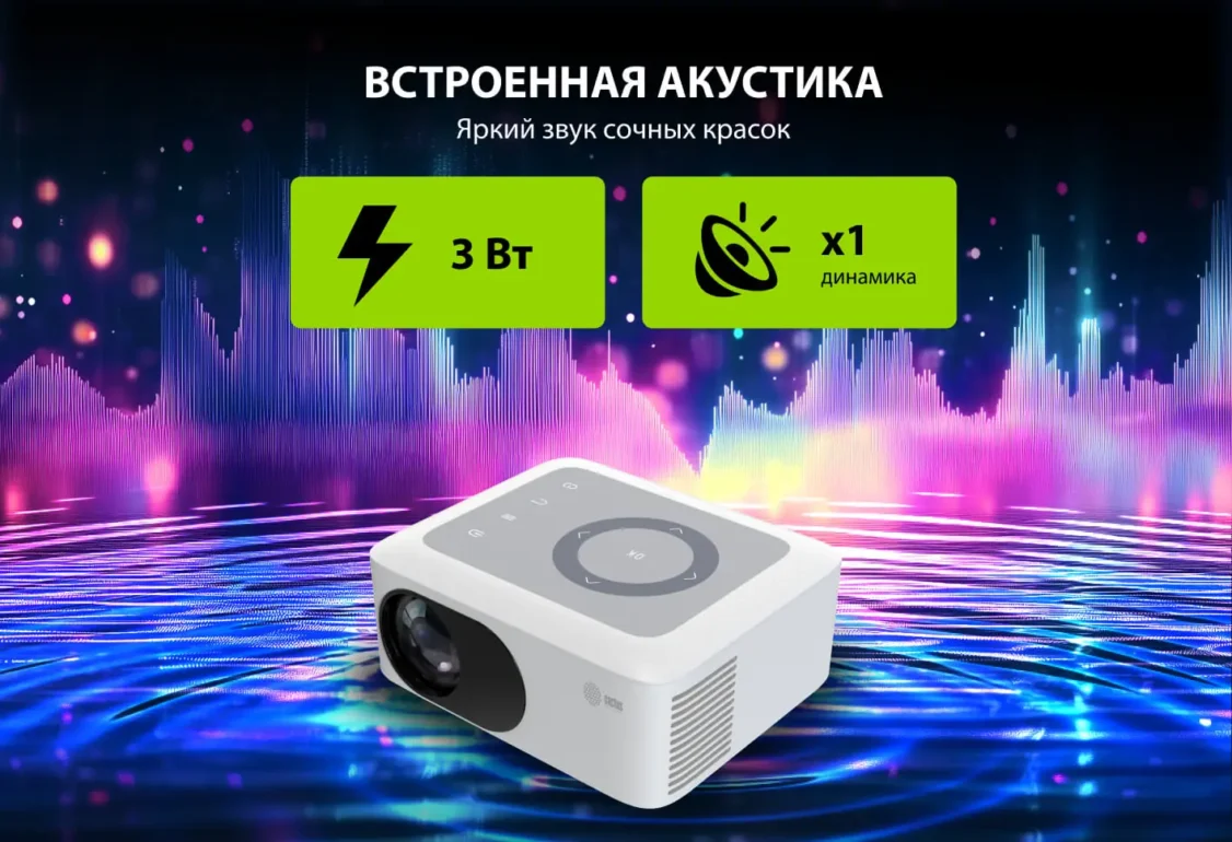 Проектор Cactus CS-PRE.08WT.WXGA LCD 1500Lm (1280х720) 1000:1 ресурс лампы:30000часов 1xUSB typeA 1x 6