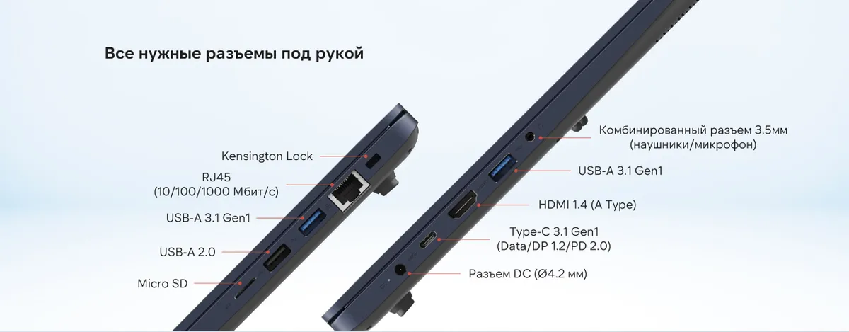 Ноутбук Maibenben M643 16" IPS, R3-4300U/8/512/Linux, синий 10