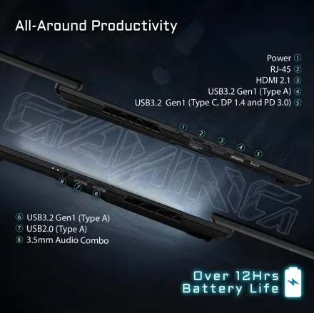 Ноутбук GIGABYTE Gaming A16 GA63H (3WHK3KZ894SD) 16", IPS, R7-260/16/1TbRTX5070, черный (16", 1920x1 11