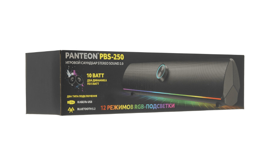 Игровой саундбар PANTEON PBS-250 STEREO SOUND 2.0 черный (Материал корпуса фронтальных колонок/сател 5 Игровой саундбар PANTEON PBS-250 STEREO SOUND 2.0 черный (Материал корпуса фронтальных колонок/сател 5