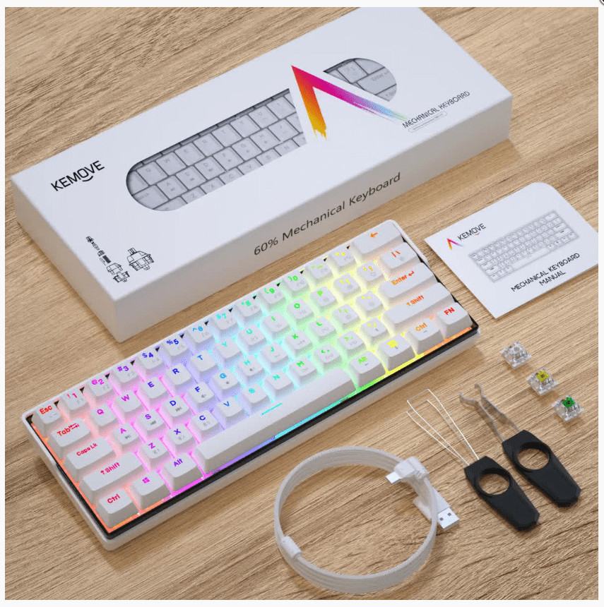 Клавиатура беспроводная механическая Kemove DK61 RGB/BT+USB/Blue Switch 2 Клавиатура беспроводная механическая Kemove DK61 RGB/BT+USB/Blue Switch 2