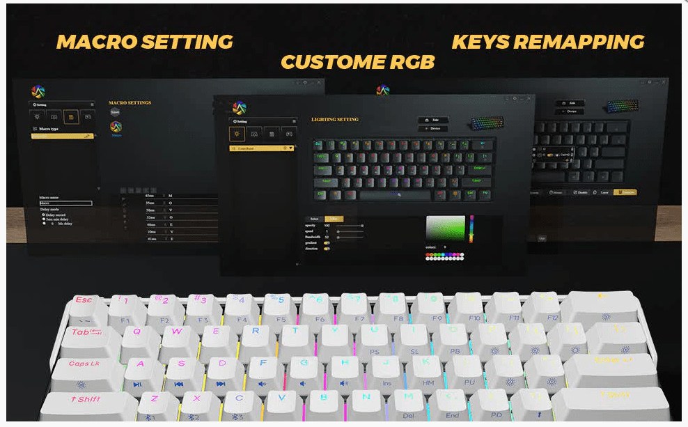 Клавиатура беспроводная механическая Kemove DK61 RGB/BT+USB/Blue Switch 5 Клавиатура беспроводная механическая Kemove DK61 RGB/BT+USB/Blue Switch 5